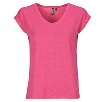 Clothing Women Short-sleeved t-shirts Pieces PCBILLO TEE LUREX STRIPES Pink