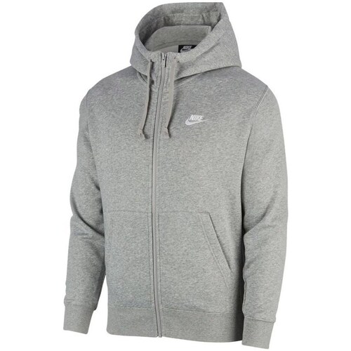 Clothing Men Sweaters Nike Club Hoodie Fz Bb Grey