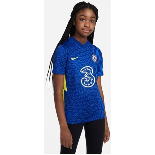 Clothing Girl Short-sleeved t-shirts Nike Jr Chelsea Fc 2021, 2022 Breathe Home Stadium Blue