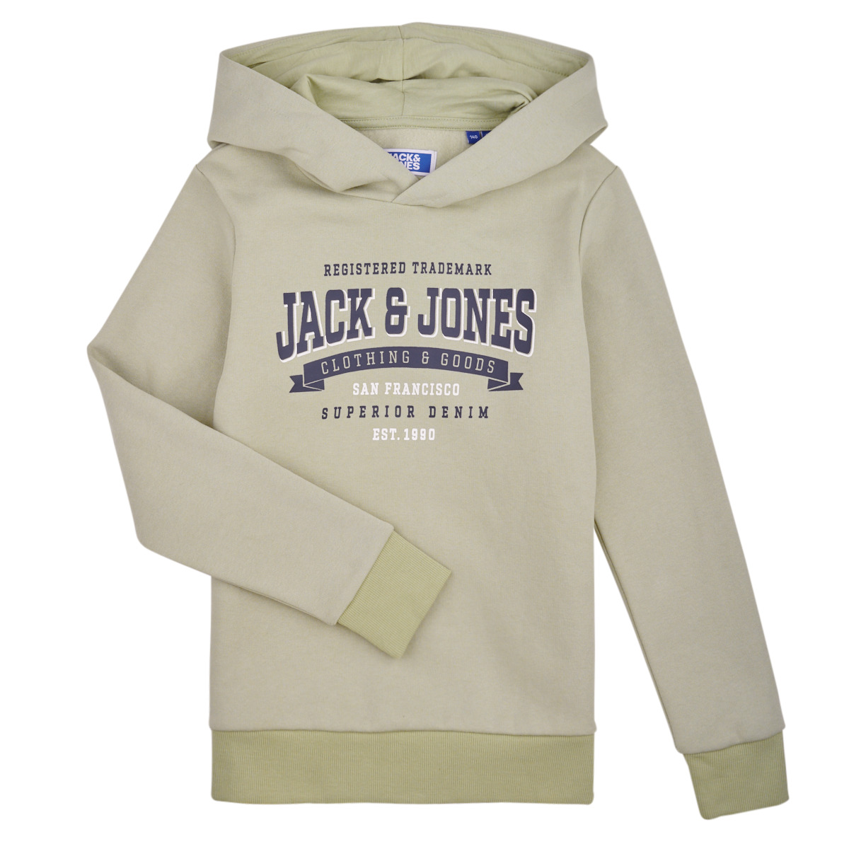 jack & jones  jjelogo sweat hood 2 col 24 snjnr  boys's children's sweatshirt in green
