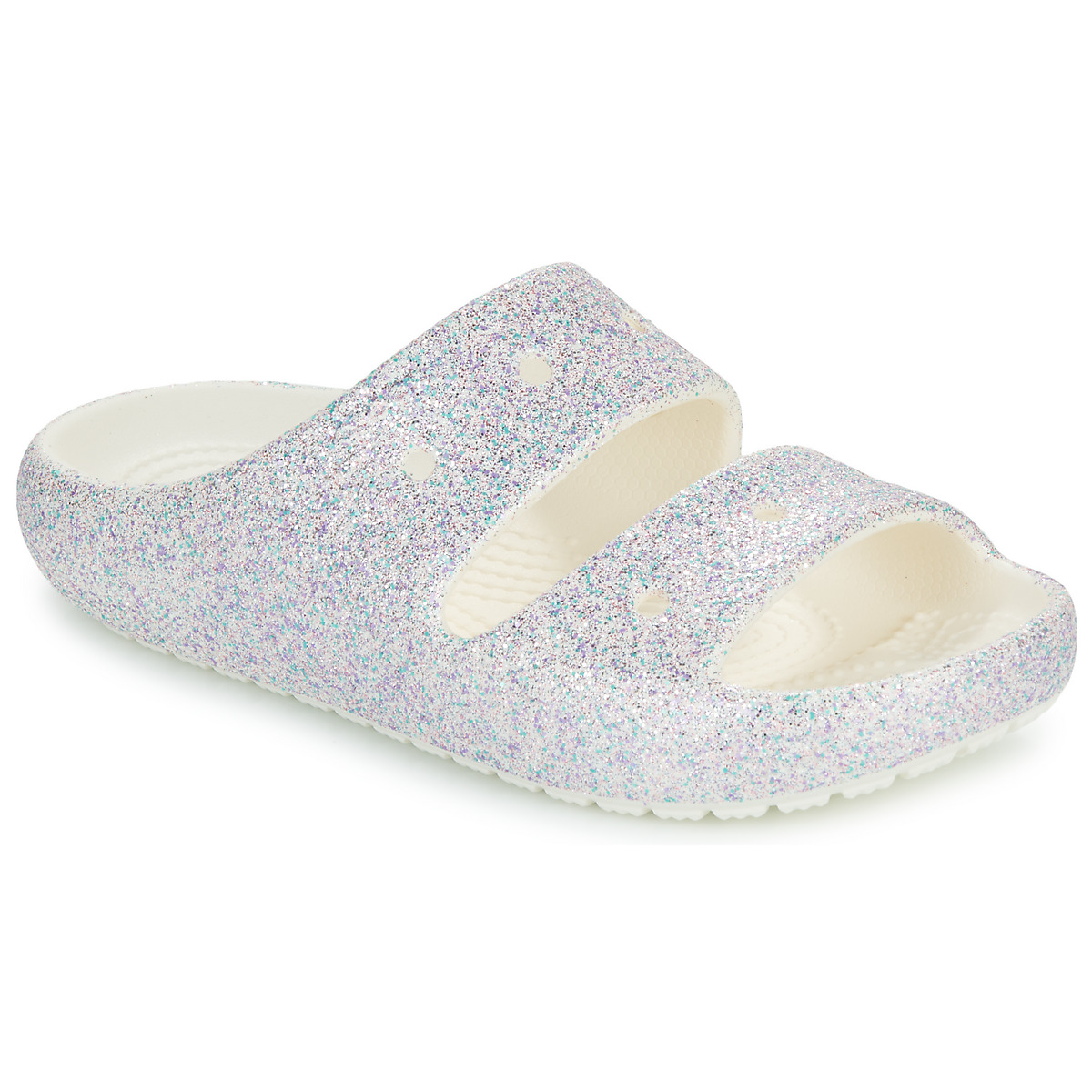 Crocs Classic Glitter Sandal V2 K White