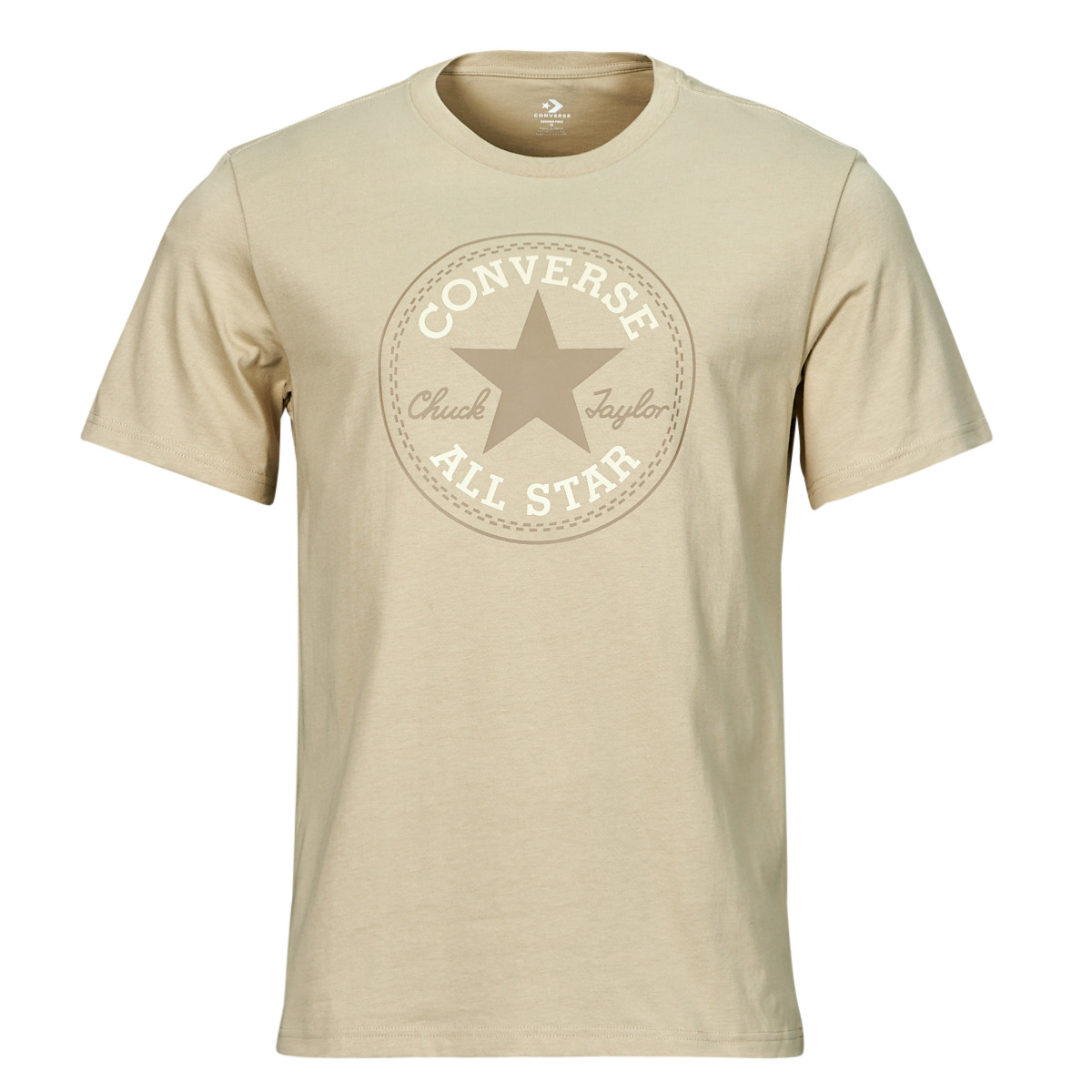 Clothing Short-sleeved t-shirts Converse CHUCK PATCH TEE BEACH STONE / WHITE Beige