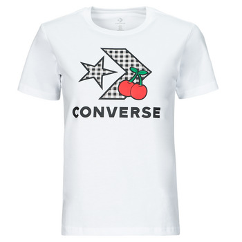Clothing Women Short-sleeved t-shirts Converse CHERRY STAR CHEVRON INFILL TEE WHITE White
