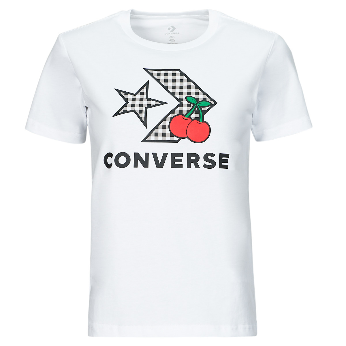 Clothing Women Short-sleeved t-shirts Converse CHERRY STAR CHEVRON INFILL TEE WHITE White