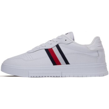 Shoes Men Low top trainers Tommy Hilfiger Supercup Leather Stripes White