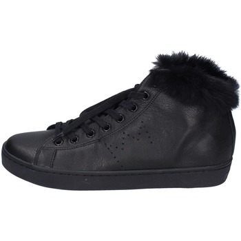 Shoes Women Trainers Leather Crown EY388 Black