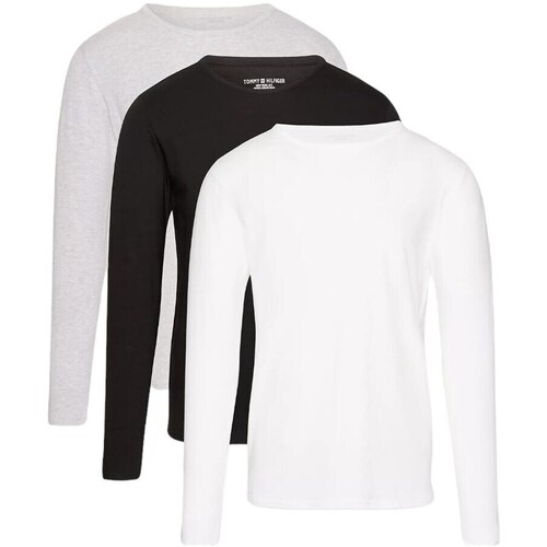 Clothing Men Short-sleeved t-shirts Tommy Hilfiger 3 Longsleeve Black, Grey, White