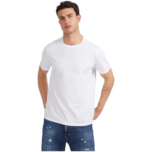 Clothing Men Short-sleeved t-shirts Guess M2BP47K7HD0G011 White