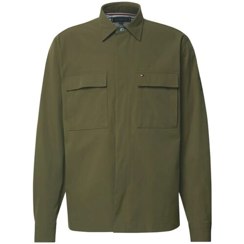 Clothing Men Long-sleeved shirts Tommy Hilfiger Utility Green, Grey