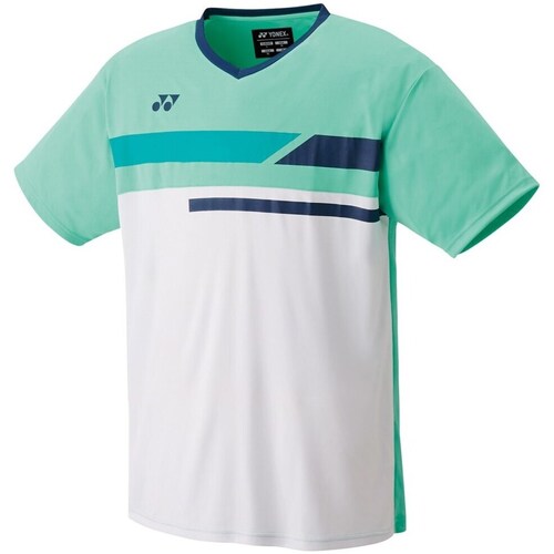 Clothing Men Short-sleeved t-shirts Yonex YM0029MT Turquoise, White