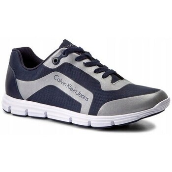Shoes Men Low top trainers Calvin Klein Jeans S0502 Silver, Navy blue