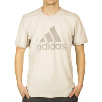 Clothing Men Short-sleeved t-shirts adidas Originals Slogo Tee Climalite Beige