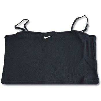 Clothing Women Short-sleeved t-shirts Nike Essential Rib Crop Top Black