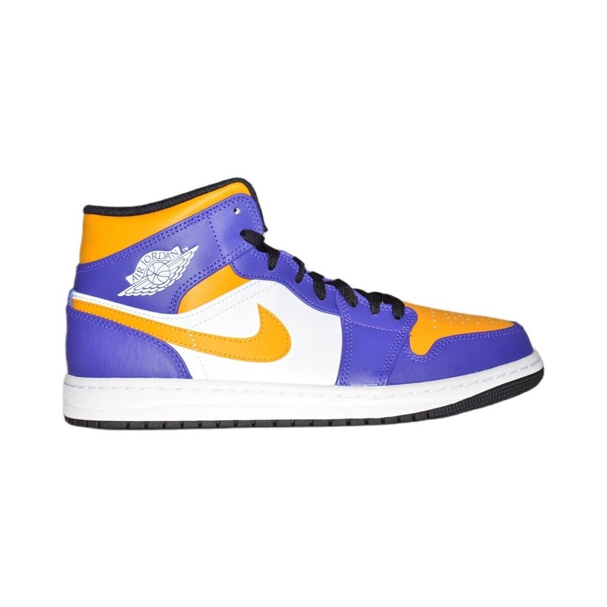 Shoes Men Mid boots Nike Air Jordan 1 los angeles lakers Yellow, White, Violet