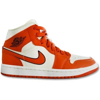 Shoes Men Hi top trainers Nike Air Jordan 1 Mid Se Sport Spice White, Orange