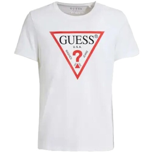 Clothing Men Short-sleeved t-shirts Guess SS BSC CLSC TRI LOGO White