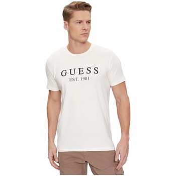 Clothing Men Short-sleeved t-shirts Guess CN SS Cream