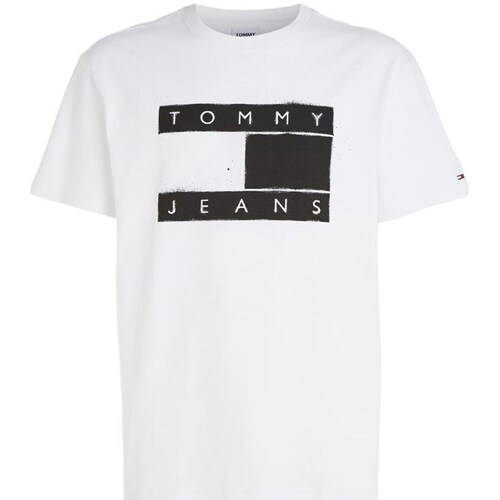 Clothing Men Short-sleeved t-shirts Tommy Hilfiger CLASSIC SPRAY FLAG White, Black