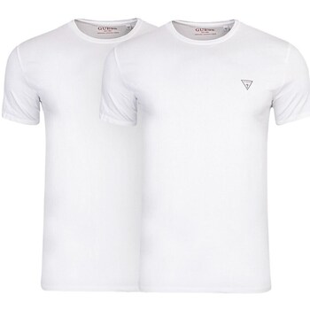 Clothing Men Short-sleeved t-shirts Guess CALEB HERO CNK 2 PACK White