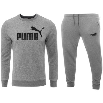 Clothing Men Tracksuits Puma ESS LOGO Grey