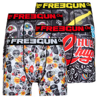 Underwear Men Boxer shorts Freegun BOXERS X4 Black / White / Yellow