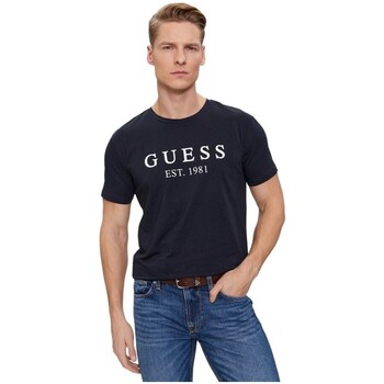 Clothing Men Short-sleeved t-shirts Guess U4RI22K6YW0G7V2 Marine