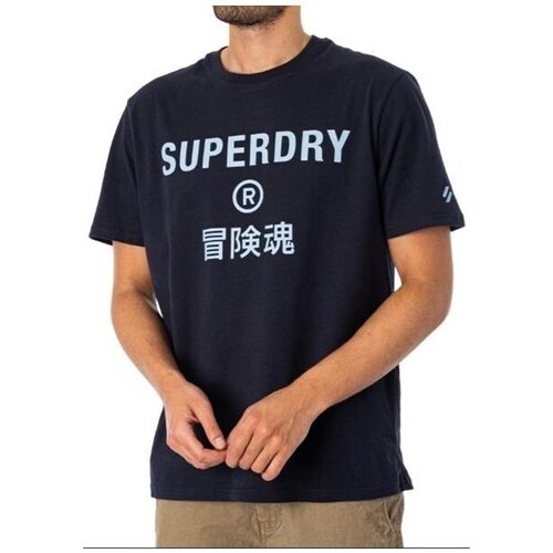 Clothing Men Short-sleeved t-shirts Superdry Code Core Sport Tee Marine