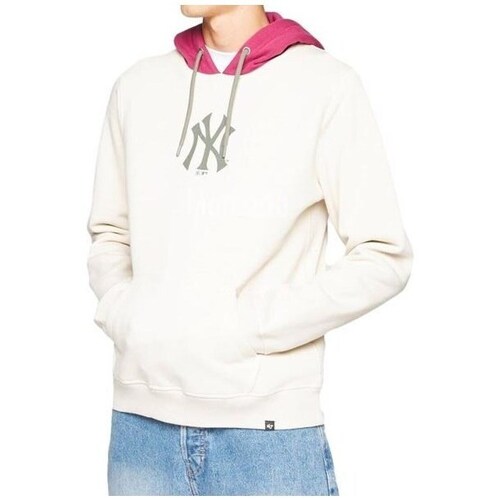 Clothing Men Sweaters '47 Brand Mlb Ny Top Cut 47 Burnside Pul White
