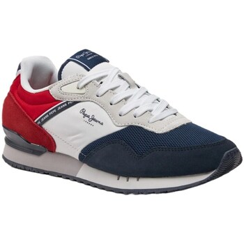 Shoes Men Low top trainers Pepe jeans PMS40003 White, Navy blue, Red