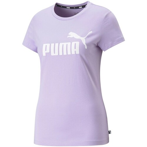 Clothing Women Short-sleeved t-shirts Puma ESS LOGO TEE Purple