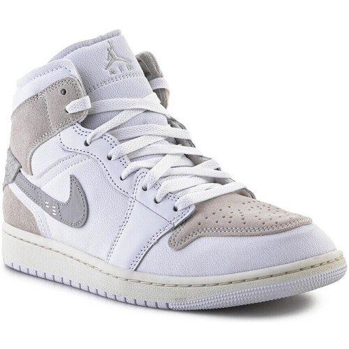 Shoes Men Mid boots Nike Air Jordan 1 Mid Se Craft tech Grey White