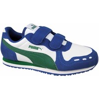 Shoes Children Low top trainers Puma Cabana Racer Sl 20 V Ps White, Navy blue, Green