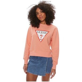 Clothing Women Sweaters Guess CN ORIGINAL FLEECE Pink