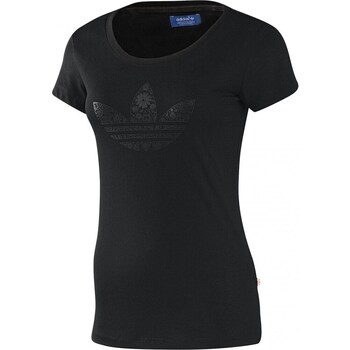 Clothing Women Short-sleeved t-shirts adidas Originals Trefoil Black