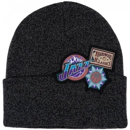 Clothes accessories Hats / Beanies / Bobble hats Mitchell And Ness Utah Jazz Nba Xl Logo Patch Knit Black