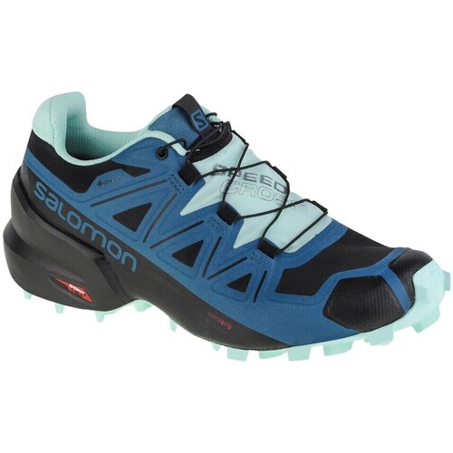 Shoes Women Running shoes Salomon Speedcross 5 Gtx W Black, Light blue, Blue
