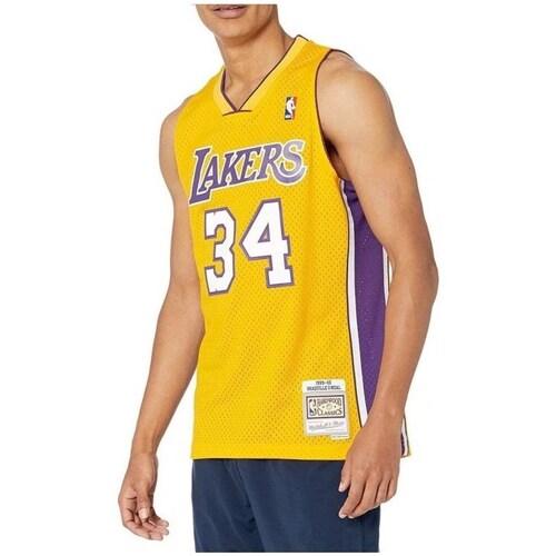 Clothing Men Short-sleeved t-shirts Mitchell And Ness Los Angeles Lakers Nba Swingman Home Jersey White, Violet, Yellow
