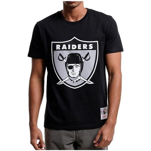Clothing Men Short-sleeved t-shirts Mitchell And Ness Nfl Team Logo Tee Oakland Raiders Black