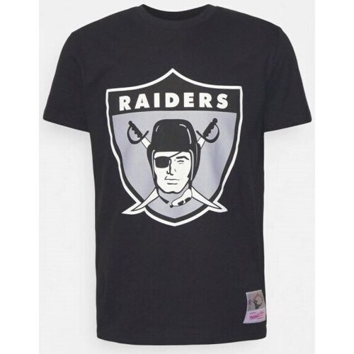 Clothing Men Short-sleeved t-shirts Mitchell And Ness Nfl Oakland Raiders Team Logo Tee Black