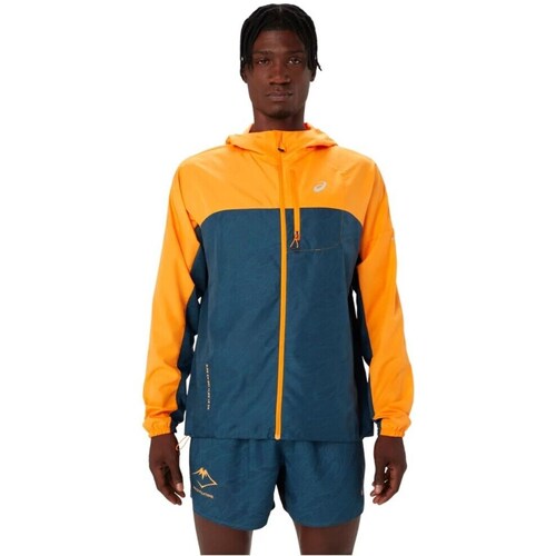 Clothing Men Jackets Asics 2011C991800 Navy blue, Orange