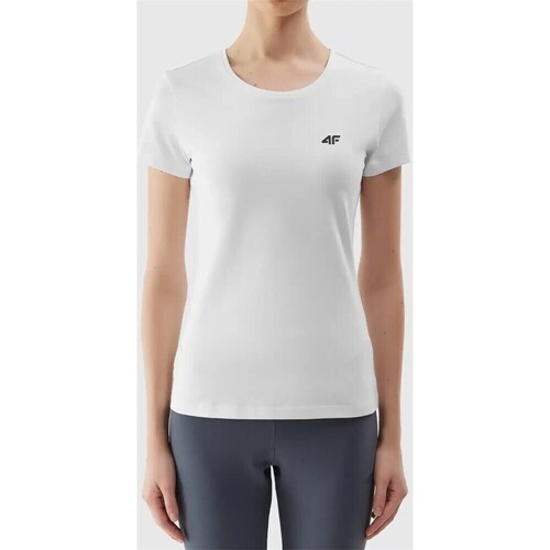 Clothing Women Short-sleeved t-shirts 4F 4FWSS24TTSHF116110S White