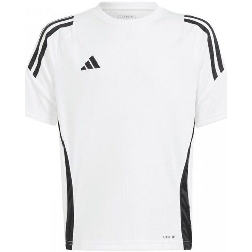 Clothing Boy Short-sleeved t-shirts adidas Originals Tiro 24 Jersey Jr Black, White