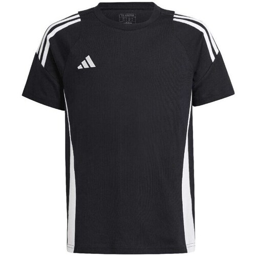 Clothing Boy Short-sleeved t-shirts adidas Originals Tiro 24 Sweat Tee Jr Black