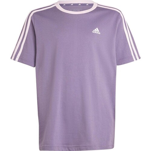 Clothing Boy Short-sleeved t-shirts adidas Originals Essentials 3-stripes Purple
