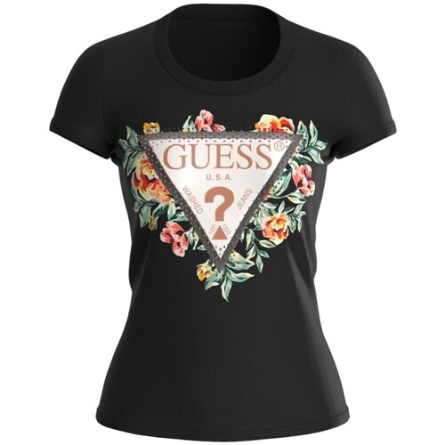 Clothing Women Short-sleeved t-shirts Guess W4GI24J1314JBLK Black