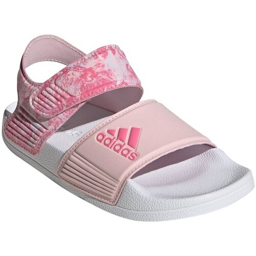 Shoes Children Sandals adidas Originals Adilette White, Pink