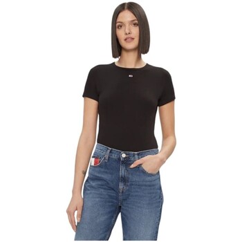 Clothing Women Short-sleeved t-shirts Tommy Hilfiger DW0DW17383BDS Black