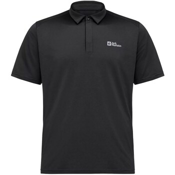 Clothing Men Short-sleeved t-shirts Jack Wolfskin Delfami Polo Shirt Black