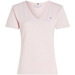 Clothing Women Short-sleeved t-shirts Tommy Hilfiger WW0WW40584TJQ Pink, White