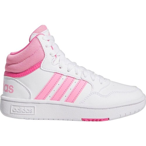 Shoes Children Mid boots adidas Originals Hoops 3.0 White, Pink